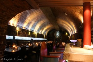 Restaurantdelen på Bryggerikjelleren, det var et tilsvarende hvelv på andre siden av baren.