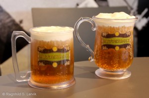 Butterbeer in souvenir tankards